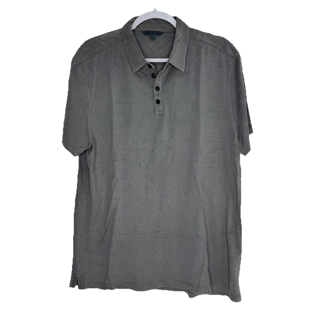John Varvatos Polo Shirt Men's Gray Silk Blend Golf Stretch XL
